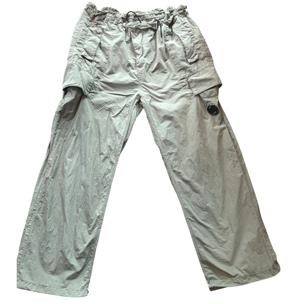 CP Company Sage Green Nylon Cargo Pants Lens Detail 16CMPA199A Mens
